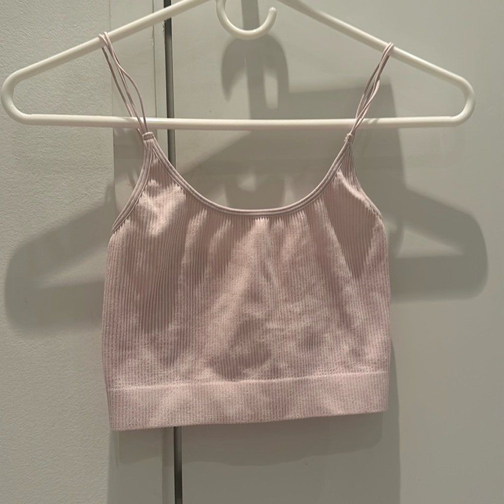 Aritzia Sunday Best Pink Ribbed Camisole